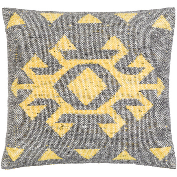 LEW005-2020D 20 x 20 in. Lewis Woven Pillow Kit - Black & Bright Yellow