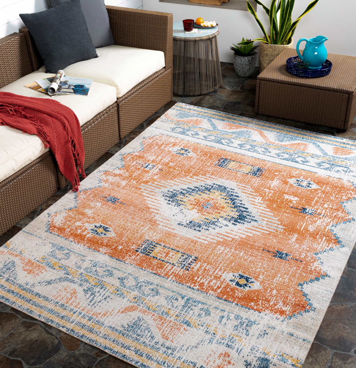 HTB2306-537 5 ft. 3 in. x 7 ft. Huntington Beach Rectangle Area Rug, Multi Color