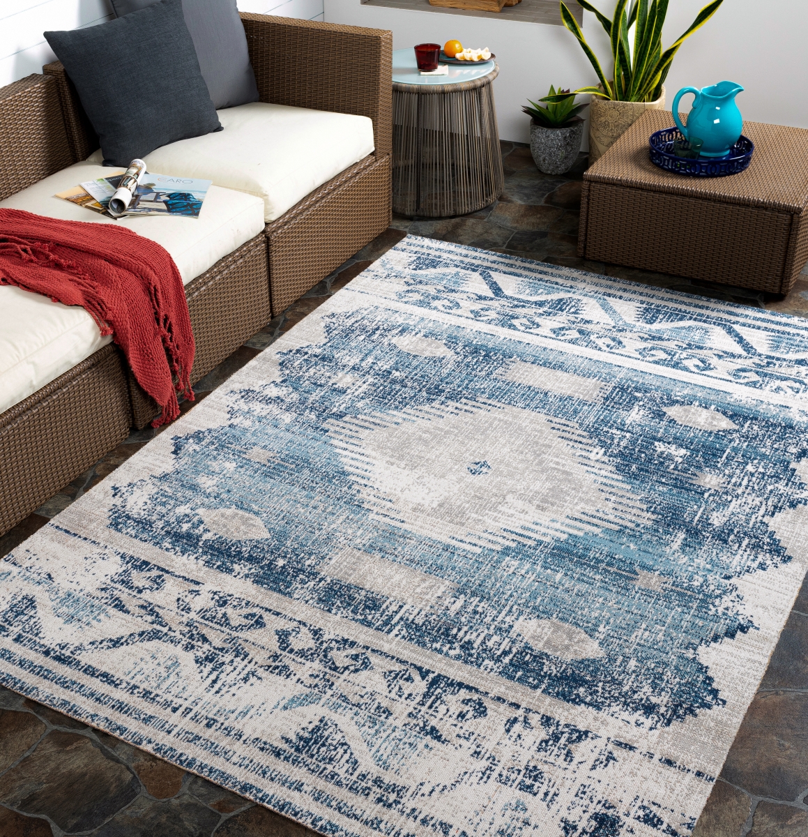 HTB2307-71010 7 ft. 10 in. x 10 ft. Huntington Beach Rectangle Area Rug, Multi Color