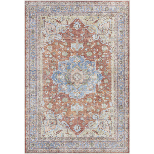 ALY2300-537 5 ft. 3 in. x 7 ft. Alanya Machine Woven Rectangle Rug - Multi Color