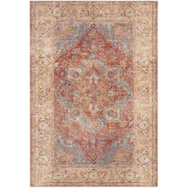 AML2336-679 6 ft. 7 in. x 9 ft. Amelie Machine Woven Rectangle Rug, Denim & Multi Color