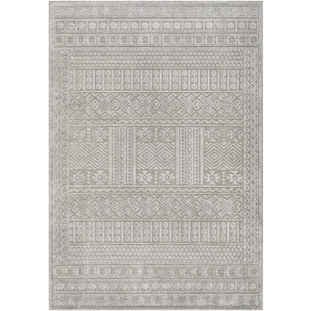 KGS2313-31157 3 ft. 11 in. x 5 ft. 7 in. Kingston Machine Woven Rectangle Rug - Silver Gray & Medium Gray