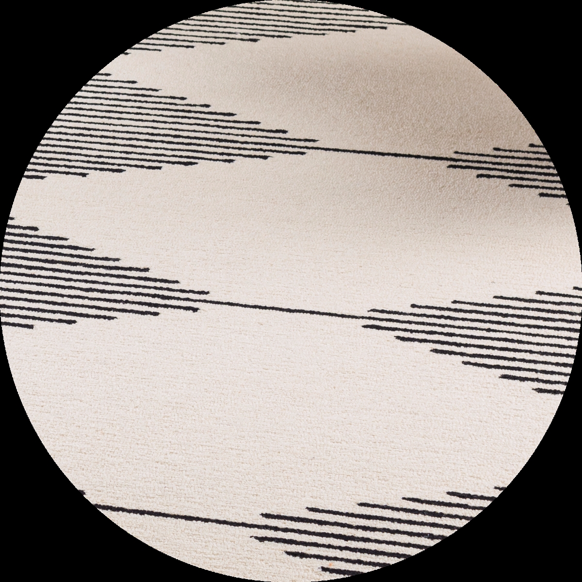 GND2331-6RD 6 ft. Granada Round Hand Tufted Rug, Black & Beige