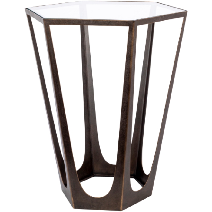 VTX-001 22 x 16 x 19 in. Vortex End Table, Clear & Brown