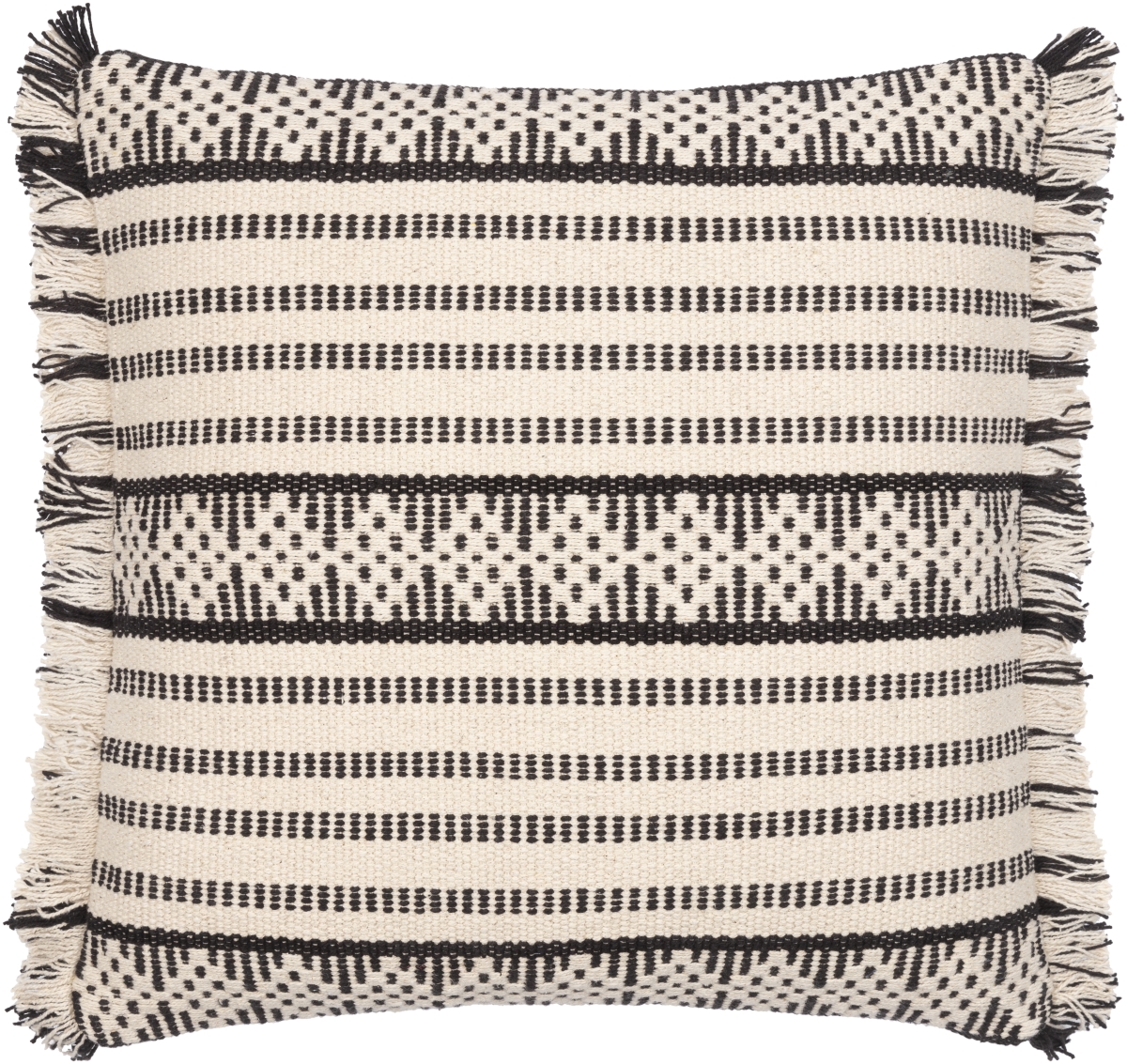 JNA001-1624 16 x 24 in. Jasna Pillow Cover - Cream, Black & Light Beige