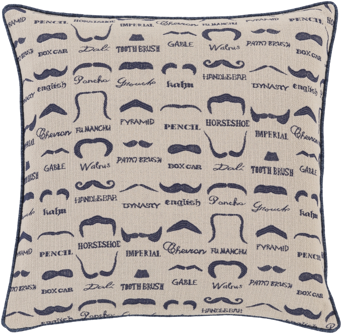 WTS004-2020D 20 x 20 in. Wax That Stache Square Pillow Kit, Beige