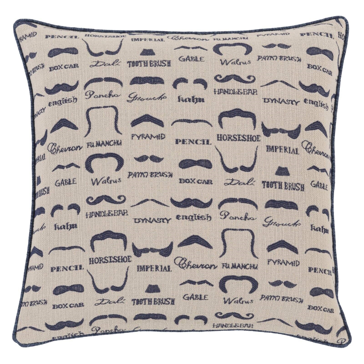 WTS004-2222P 22 x 22 in. Wax that Stache Square Decorative Pillow Kit