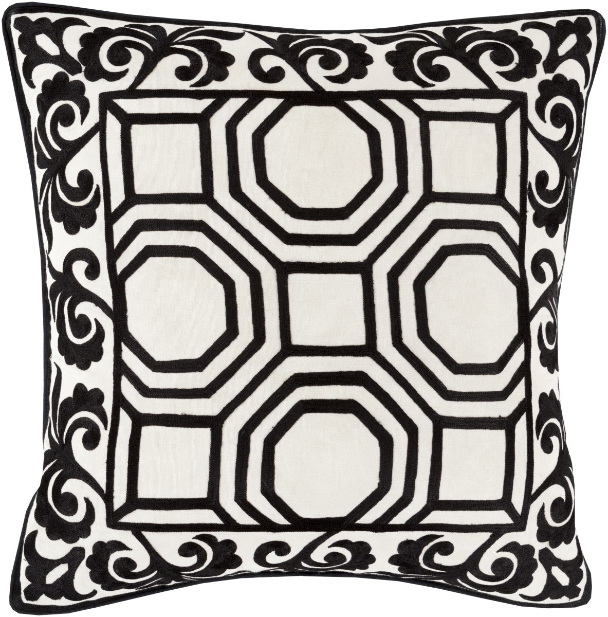 BEL003-2020P 20 x 20 in. Bel Ami Pillow Kit, Black & Light Beige