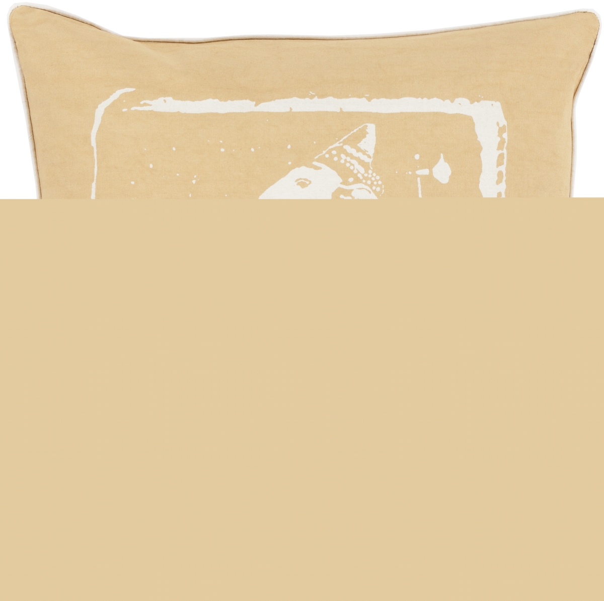 BKB004-2222P 22 x 22 in. Big Kid Blocks Pillow Kit, Mustard & Off-White