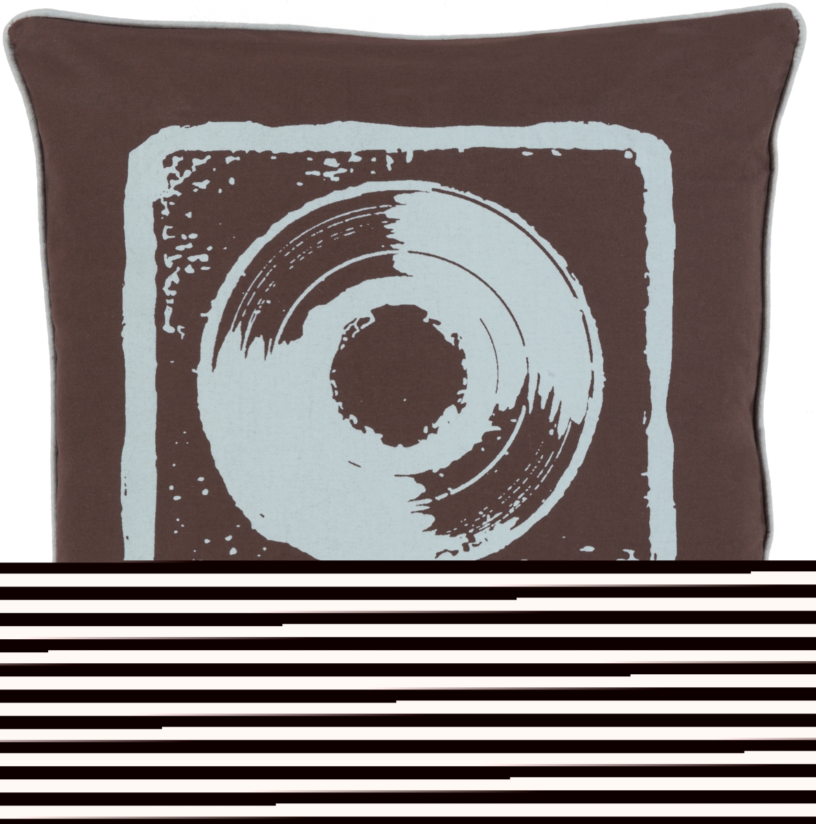 BKB013-1818D 18 x 18 in. Big Kid Blocks Pillow Kit, Ice Blue & Black