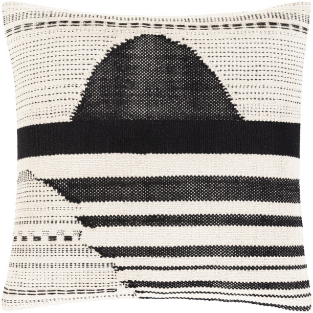 BKA001-2020D 20 x 20 in. Banksia Hand Woven Pillow Kit - Black & Cream -  Livabliss