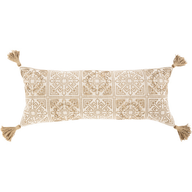 PAI002-1230D 12 x 30 in. Parisa Woven Pillow Kit - Cream & Camel