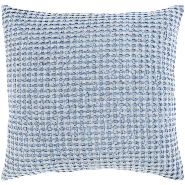 WFL008-2222D 22 x 22 in. Waffle Woven Pillow Kit - Denim