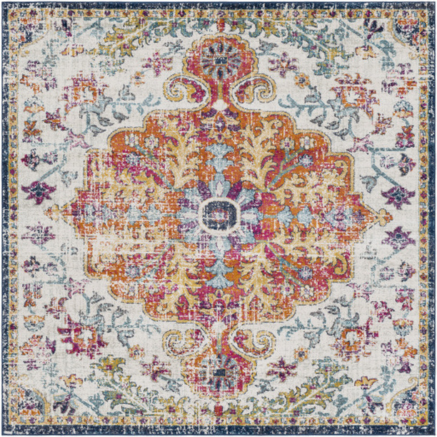 HAP1000-10SQ 10 ft. Harput Machine Woven Square Rug - Multi Color