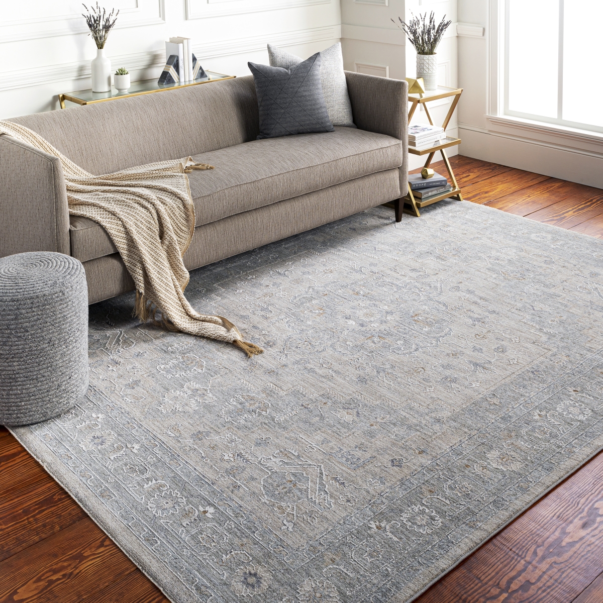 AVT2302-23 2 x 3 ft. Avant Garde AVT-2302 Area Rug, Light Gray, Charcoal & Medium Gray