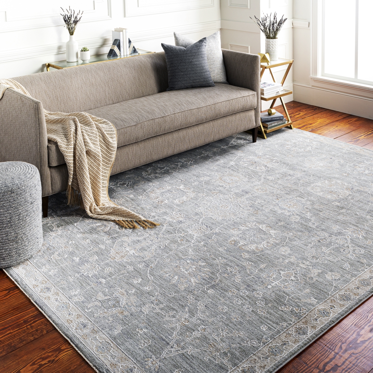 AVT2305-274 2 ft. 7 in. x 4 ft. Avant Garde AVT-2305 Area Rug, Medium Gray & Charcoal