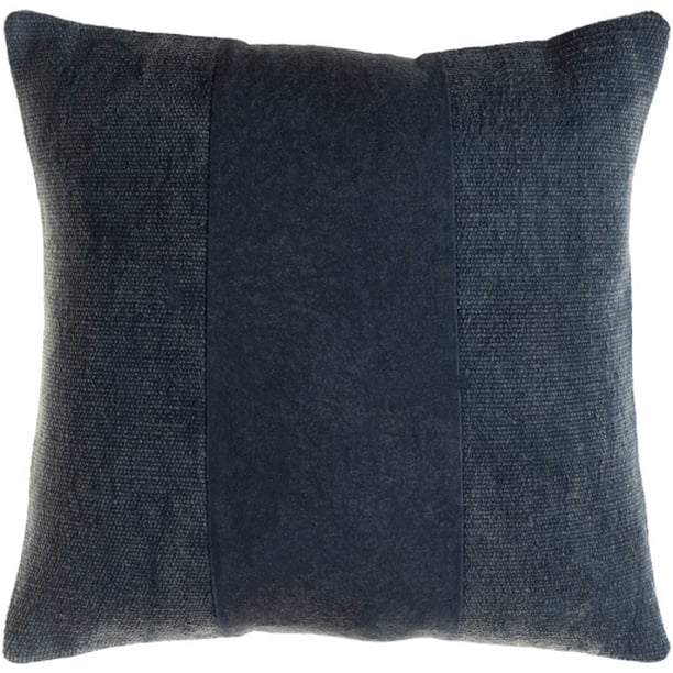 WSS001-1818 18 x 18 in. Washed Stripe Woven Pillow Cover - Navy
