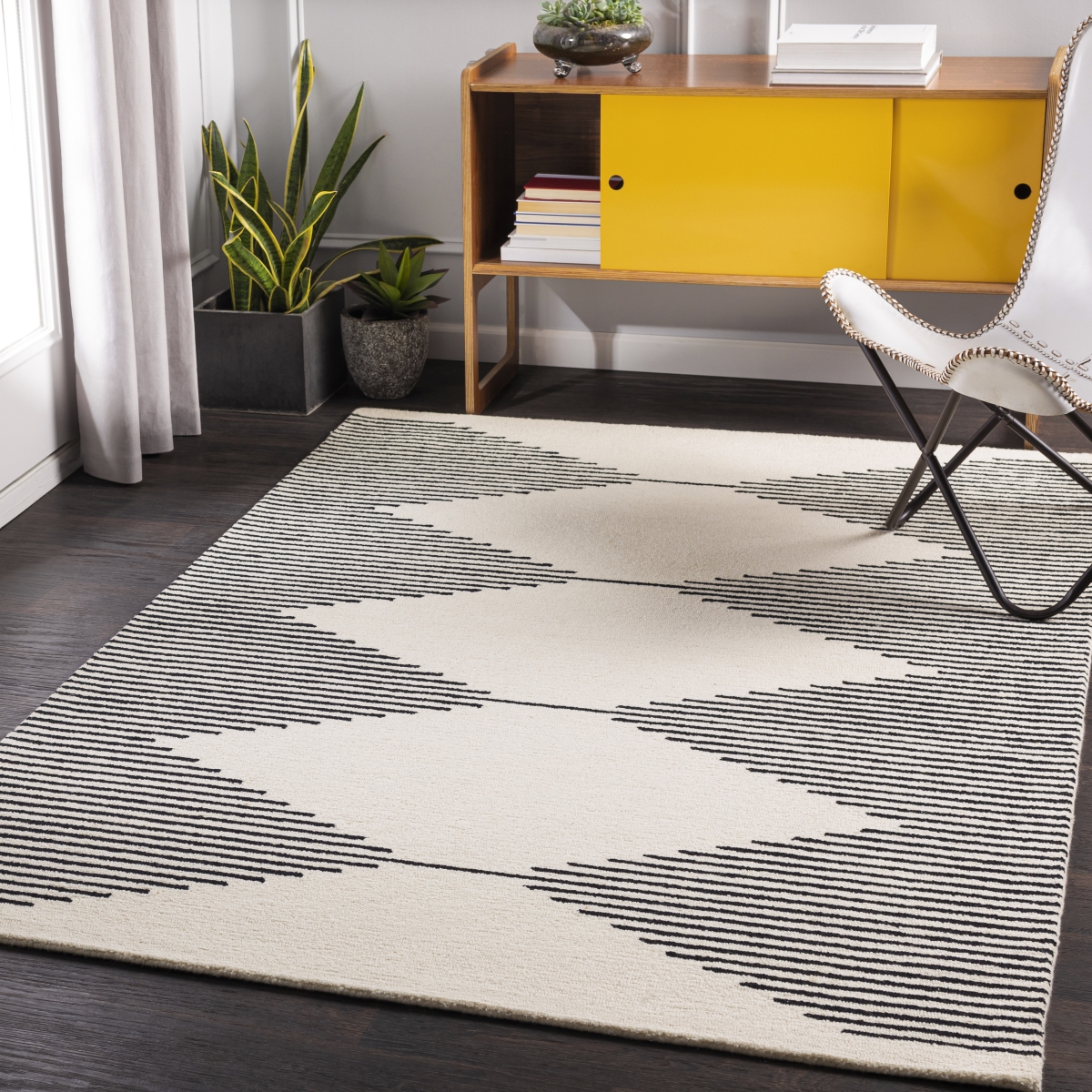 GND2331-81012 8 ft. 10 in. x 12 ft. Granada Indoor Medallion Global Rectangular Rug, Black