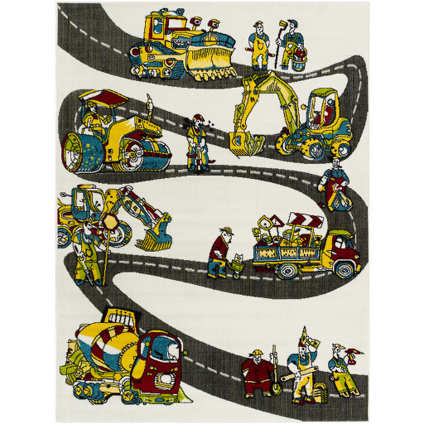KGT2310-537 5 ft. 3 in. x 7 ft. Kindergarten Machine Woven Rectangle Rug - Multi Color