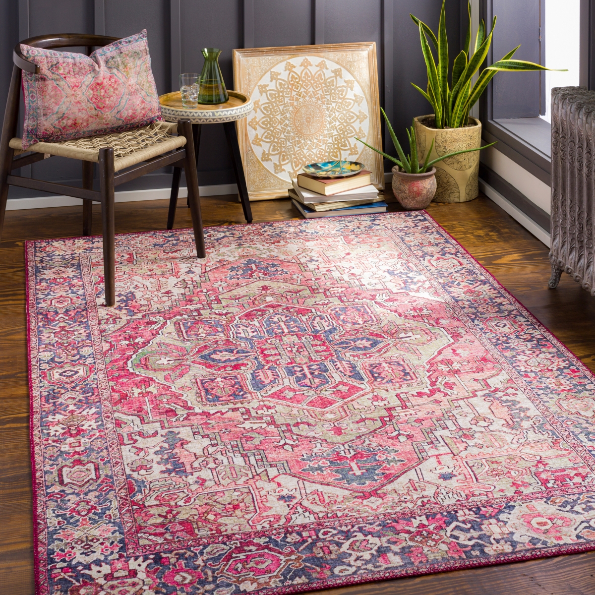IRS2357-2339 2 ft. 3 in. x 3 ft. 9 in. Iris Rectangle Machine Woven Rug, Multi Color