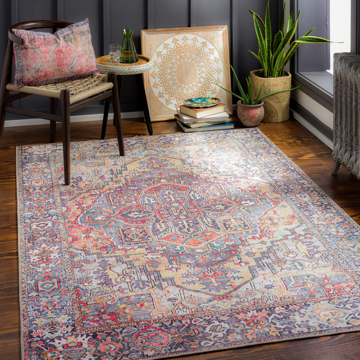 IRS2358-2339 2 ft. 3 in. x 3 ft. 9 in. Iris IRS-2358 Rectangle Rug, Multi Color