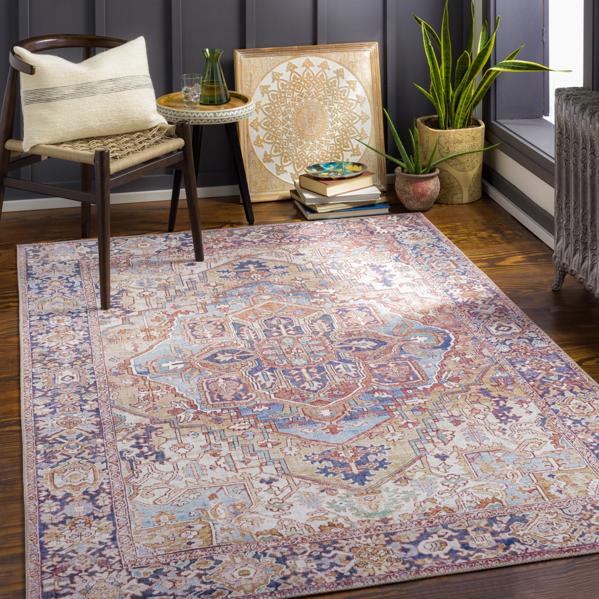 IRS2360-2339 2 ft. 3 in. x 3 ft. 9 in. Iris Rectangle Machine Woven Rug, Multi Color