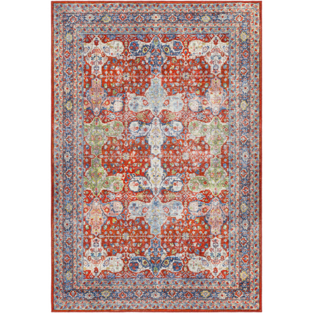 LEC2301-537 5 ft. 3 in. x 7 ft. Leicester Machine Woven Rectangle Rug - Multi Color