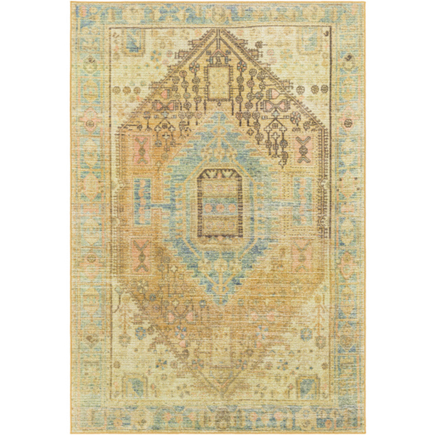 LEC2302-537 5 ft. 3 in. x 7 ft. Leicester Machine Woven Rectangle Rug - Multi Color