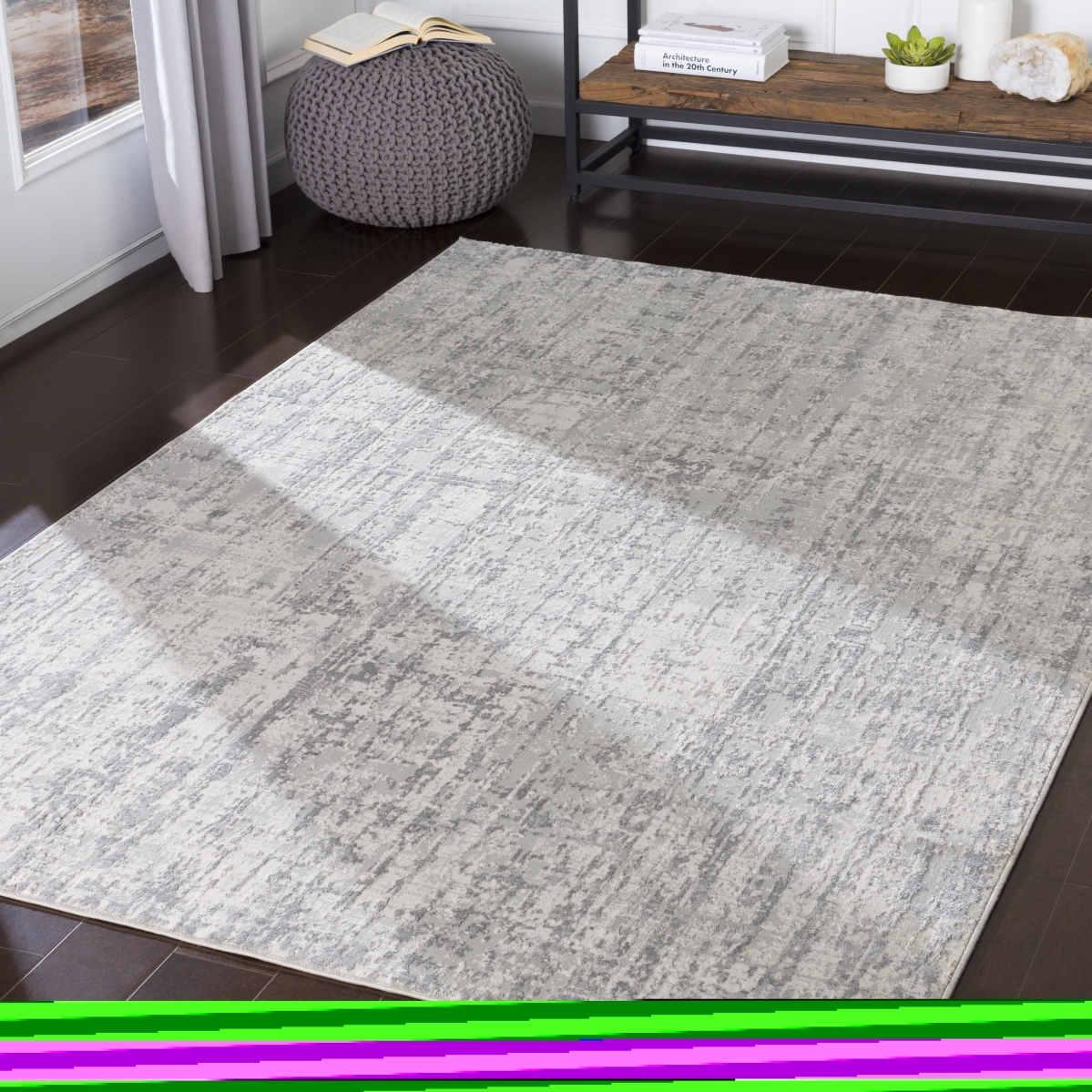 AIS2305-53RD 5 ft. x 3 in. Aisha Round Rug, Light Gray & Multi Color