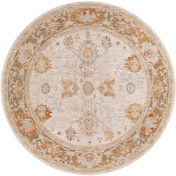 AVT2309-67RD 6 ft. 7 in. Avant Garde Machine Woven Round Rug, Medium Gray, Light Gray & Beige