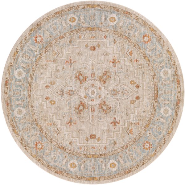AVT2316-67RD 6 ft. 7 in. Avant Garde Machine Woven Round Rug, Medium Gray & Light Gray