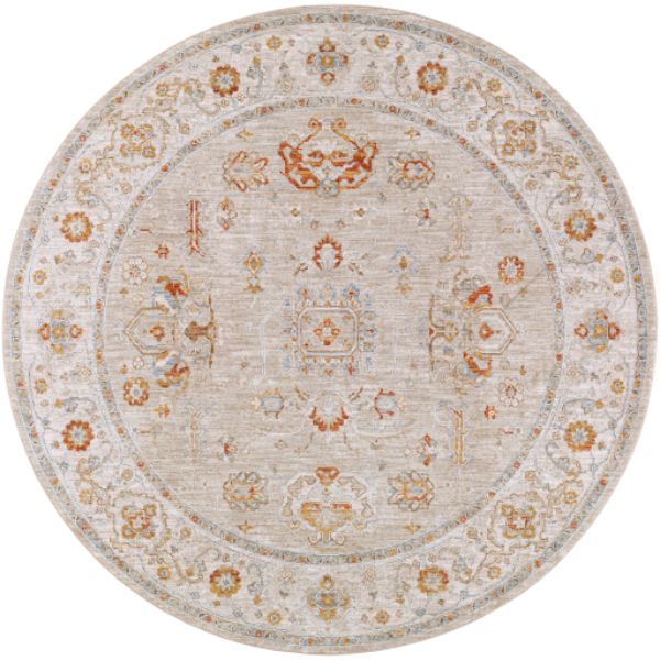 AVT2319-710RD 7 ft. 10 in. Avant Garde Machine Woven Round Rug, Light Gray