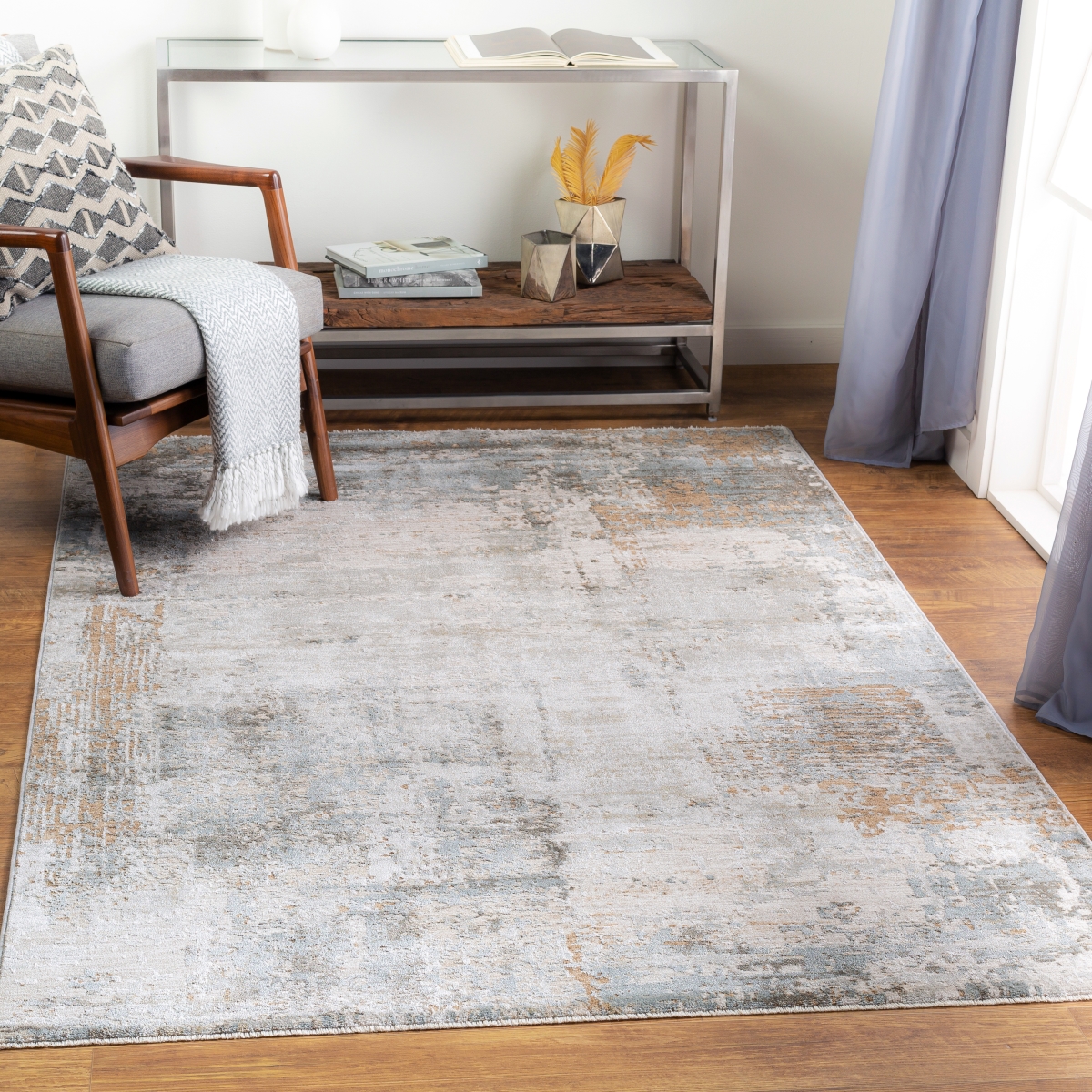 BWK2303-53RD 5 ft. x 3 in. Brunswick Machine Woven Round Rug, Sage & Multi Color