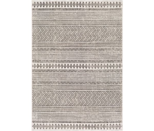 EAG2345-710SQ 7 ft. 10 in. Eagean Machine Woven Square Rug - Black & White