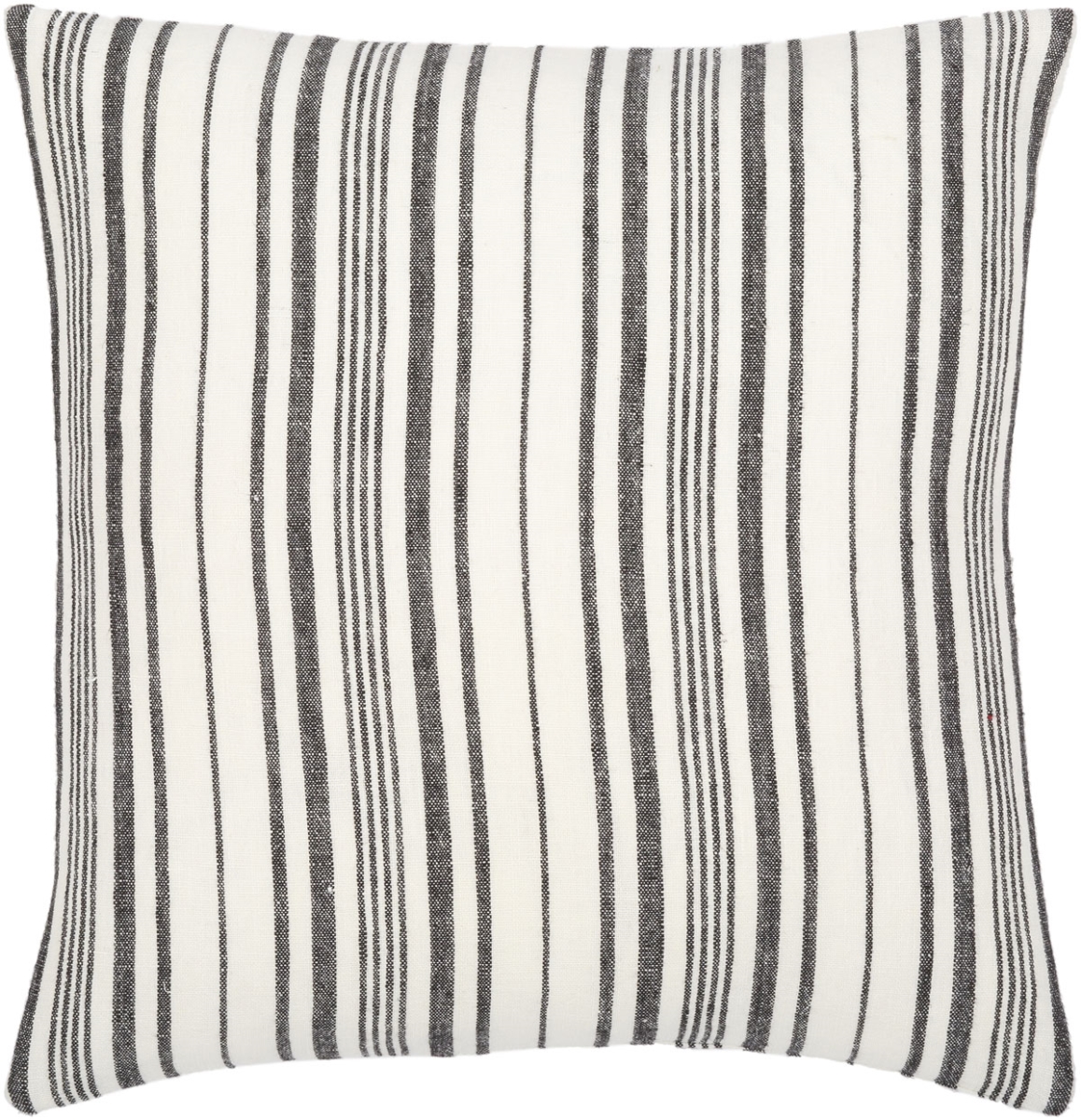 LNB002-1320 13 x 20 in. Linen Stripe Buttoned Pillow Cover, Cream & Black