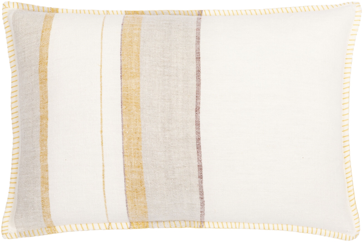 LSP002-1320 13 x 20 in. Linen Stripe Embellished Pillow Cover, Multi Color