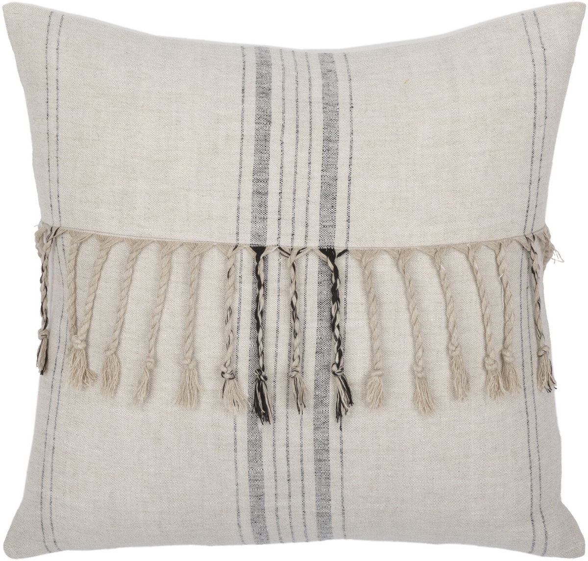LSP003-1320 13 x 20 in. Linen Stripe Embellished Pillow Cover, Multi Color