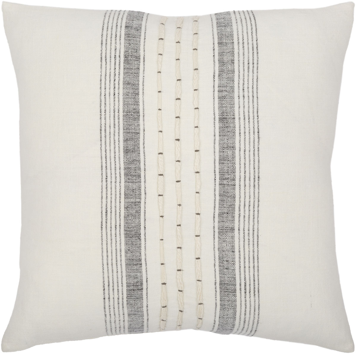 LSP001-2020D 20 x 20 in. Linen Stripe Embellished Pillow Kit, Multi Color