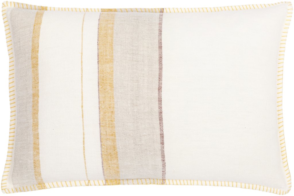 LSP002-1320D 13 x 20 in. Linen Stripe Embellished Pillow Kit, Multi Color