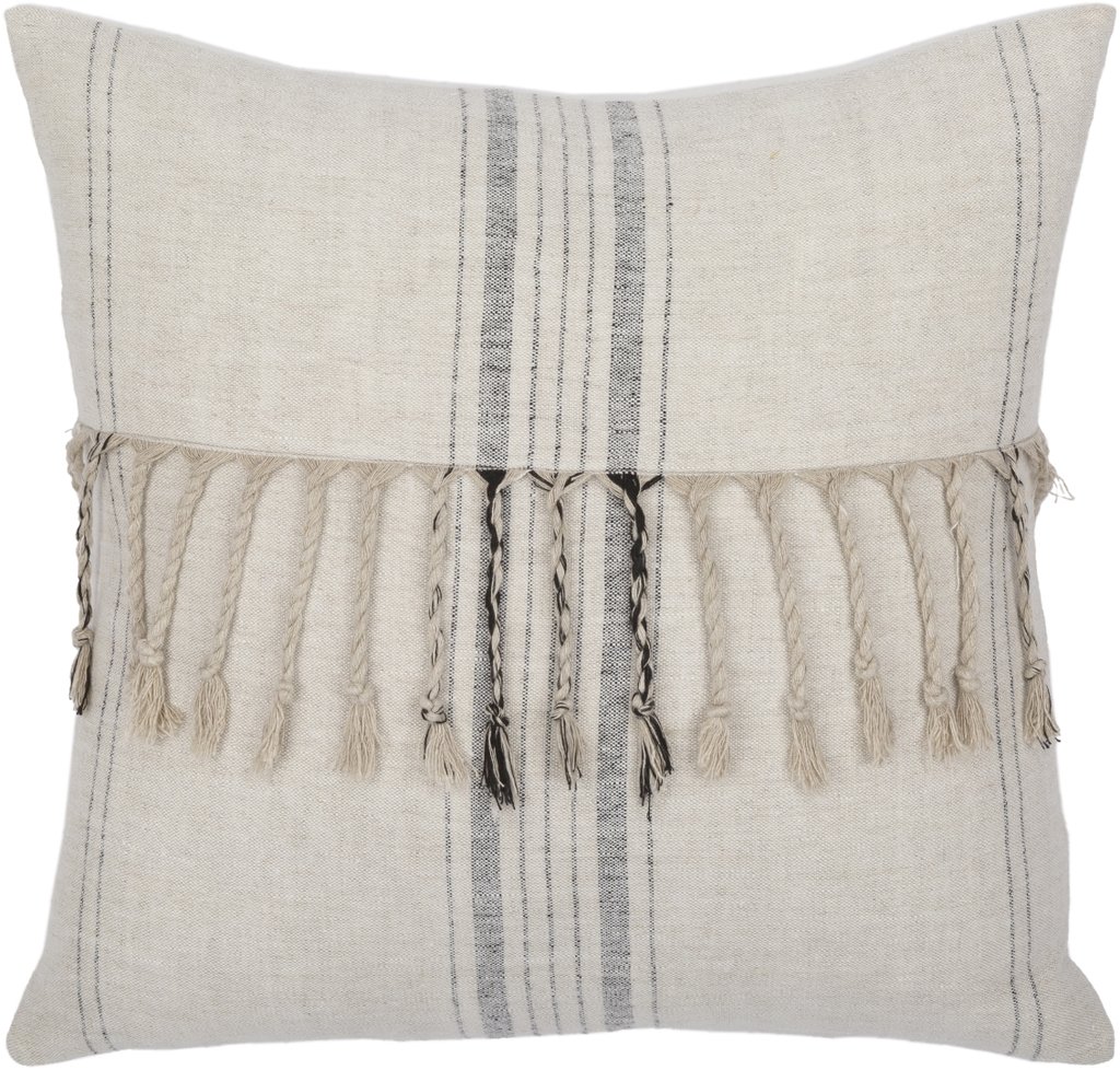 LSP003-1320D 13 x 20 in. Linen Stripe Embellished Pillow Kit, Multi Color