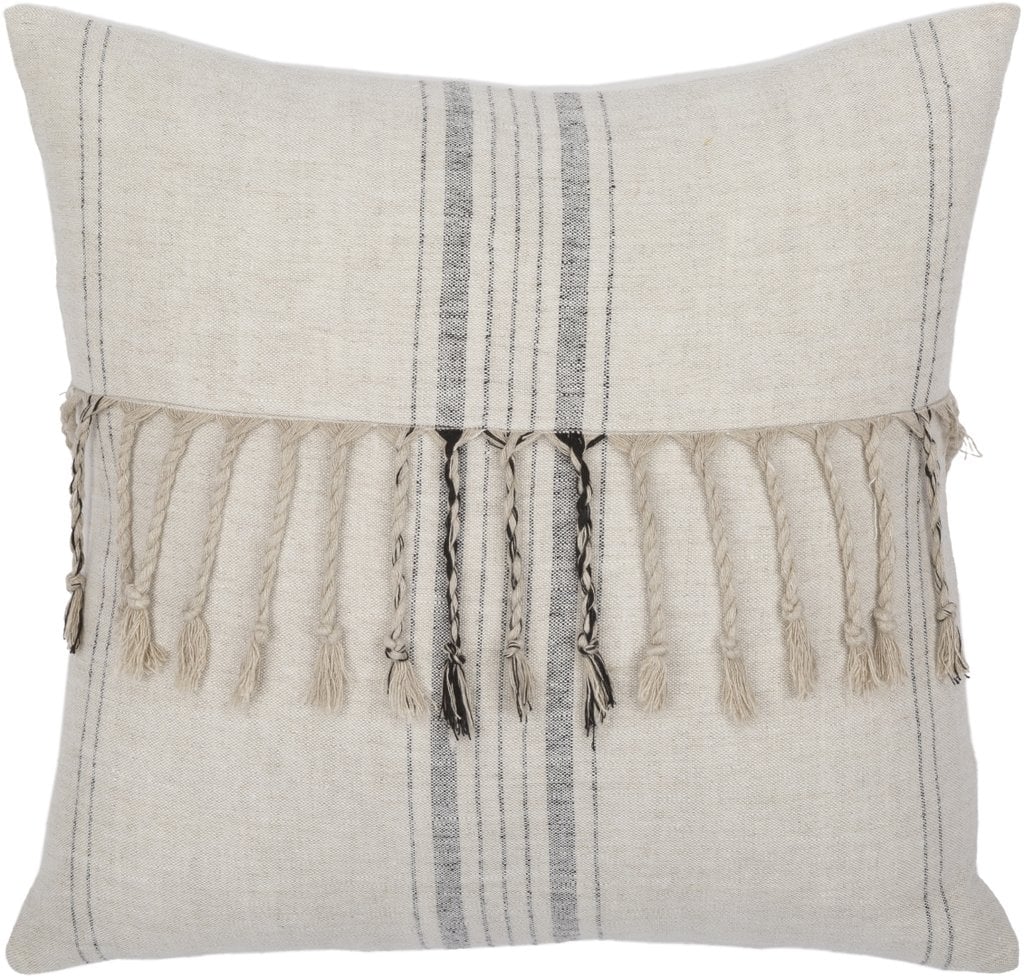 LSP003-2020D 20 x 20 in. Linen Stripe Embellished Pillow Kit, Multi Color