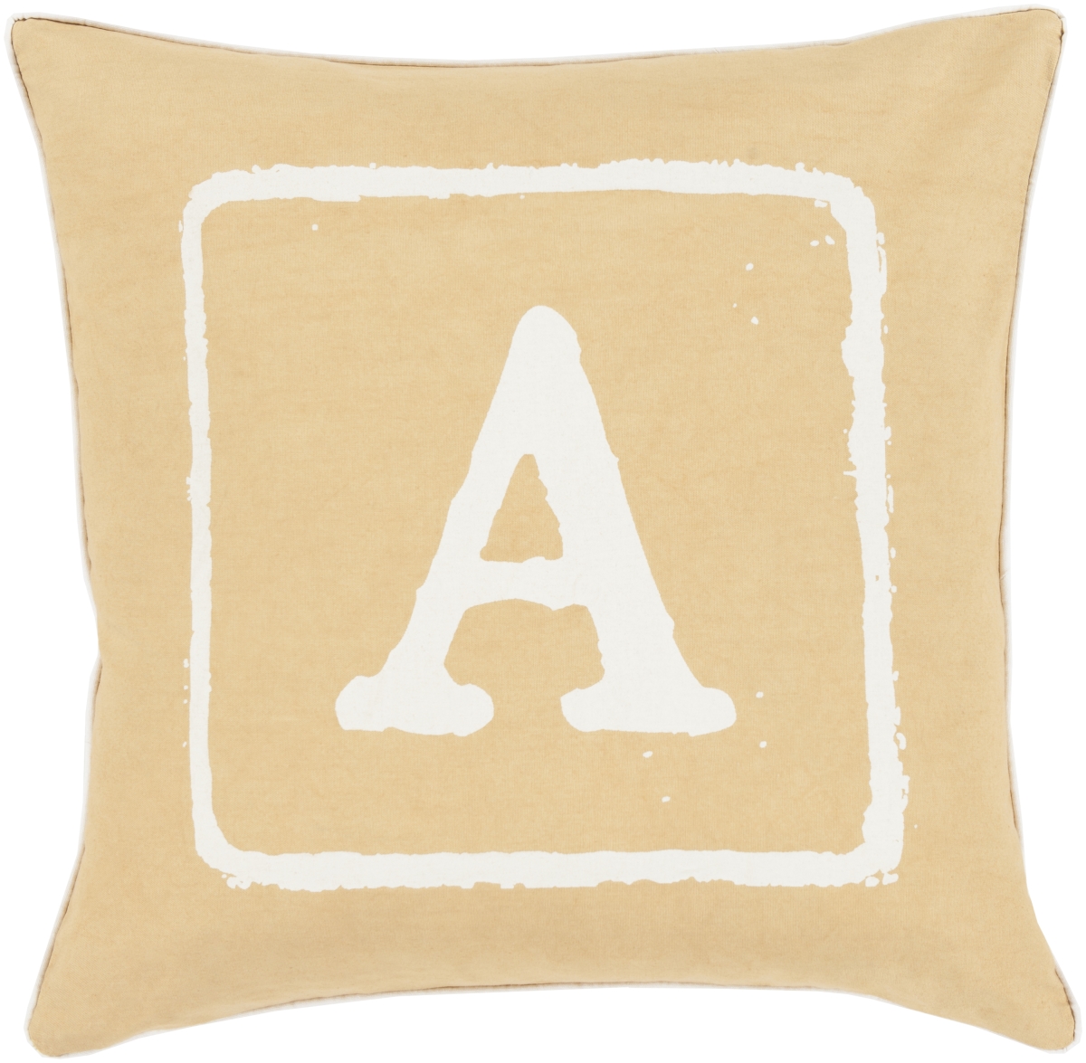 BKB025-2222P 22 x 22 in. Big Kid Blocks Pillow Kit, Mustard & Off-White