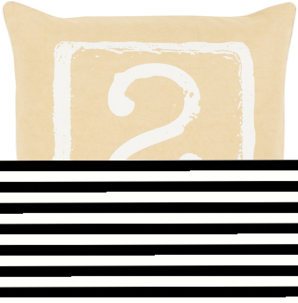 BKB046-1818D 18 x 18 in. Big Kid Blocks Pillow Kit, Mustard & Off-White