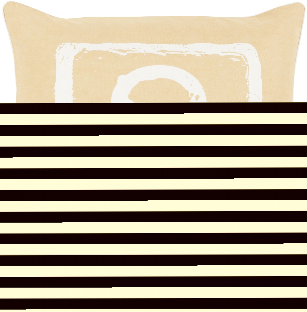 BKB046-1818P 18 x 18 in. Big Kid Blocks Pillow Kit, Mustard & Off-White