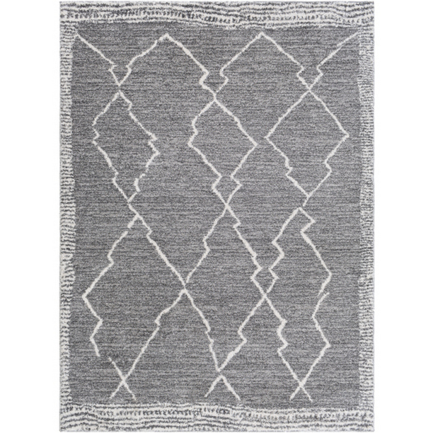 ARD2309-71010 7 ft. 10 in. x 10 ft. Andorra Machine Woven Rectangle Rug - Medium Gray, Charcoal & White
