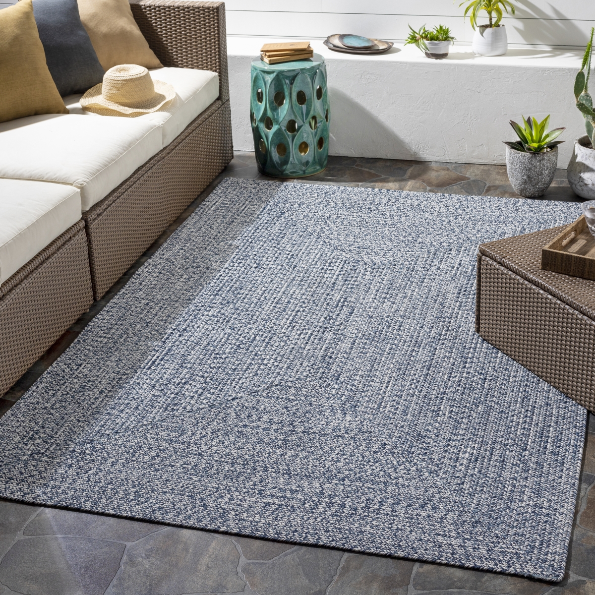 CPK2304-35 3 x 5 ft. Chesapeake Bay Rectangle Rug, Denim & Charcoal