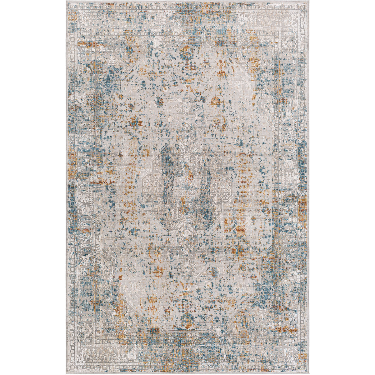 CRL2317-912 9 x 12 ft. Carmel Rectangle Machine Woven Rug, Medium Gray & Taupe