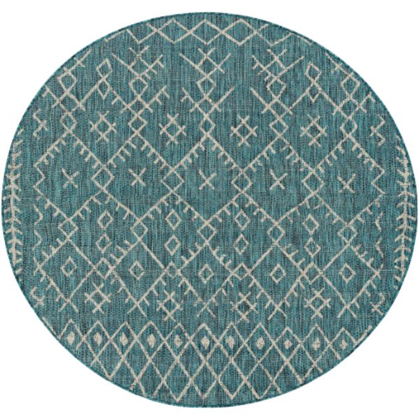 EAG2330-53RD 5 ft. 3 in. Eagean Machine Woven Round Rug - Multi Color