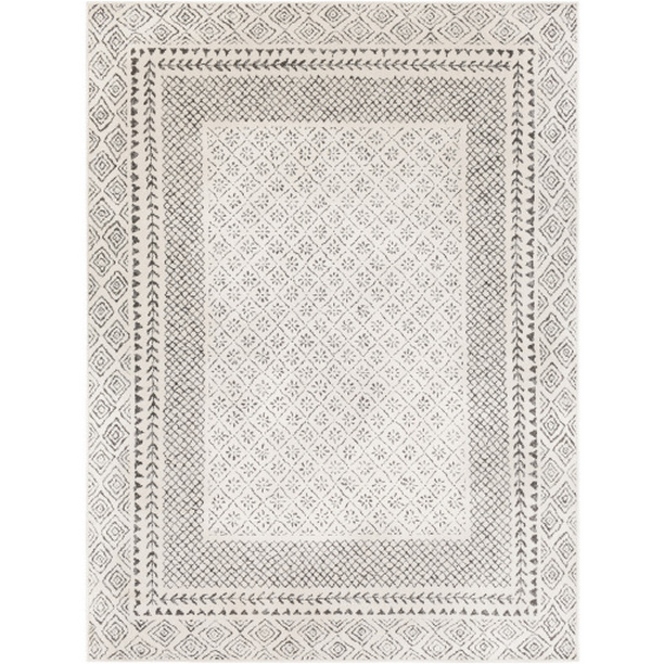 BHR2321-1014 10 x 14 ft. Bahar Machine Woven Rectangle Rug - Medium Gray, Beige & Charcoal
