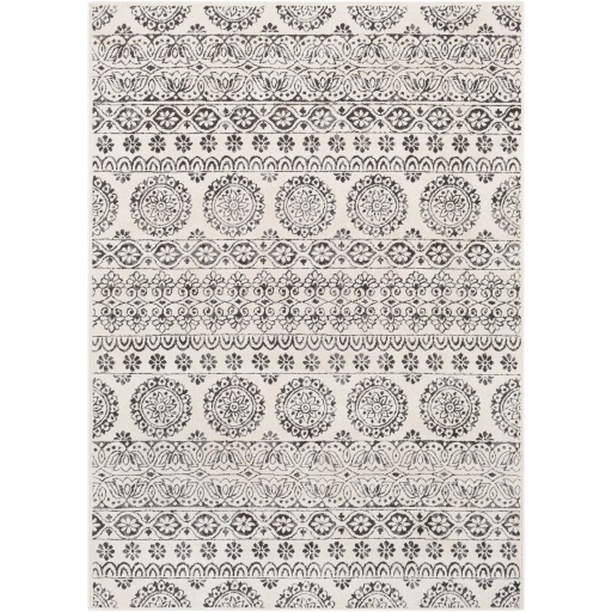 BHR2323-81012 8 ft. 10 in. x 12 ft. Bahar Machine Woven Rectangle Rug - Charcoal, Beige & Medium Gray